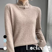 【Lockers 木櫃】冬季旗袍式半高領針織毛衣 L112112704 XL 駝色