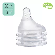 nac nac 妍心35%乳感防脹氣寬口奶嘴3入─ M/3m+