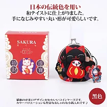 【Sayaka紗彌佳】口金包 日本開運福氣可愛招財貓造型零錢包 ─黑色