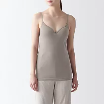 【MUJI 無印良品】女柔滑罩杯式細肩帶 L 摩卡棕