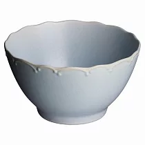 【日本小倉陶器】美濃燒 優雅花邊 陶瓷餐碗13cm ‧ 藍