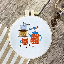 【Hobby Easy】咖啡時光刺繡(附超值全材料包套組，含完整教學影片+原寸繡圖) 手沖慢生活