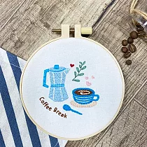 【Hobby Easy】咖啡時光刺繡(附超值全材料包套組，含完整教學影片+原寸繡圖) 來杯咖啡吧