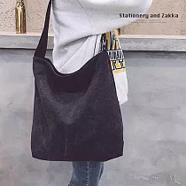 和風森林系|單肩&斜挎學院風帆布包 ‧ 墨色