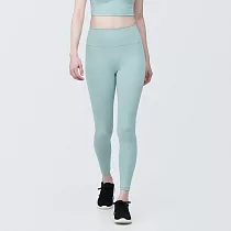 【MUJI 無印良品】女速乾聚酯纖維緊身褲 L 淡綠