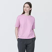 【MUJI 無印良品】女棉混天竺圓領短袖T恤 M 淺粉