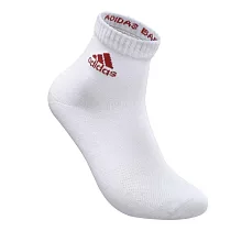 「品質卓越 台灣製造」adidas 愛迪達 P1高機能短筒運動襪─6入組 M 白色底/紅logo
