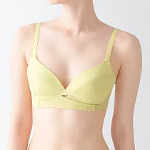 【MUJI 無印良品】女尼龍可調整胸型胸罩 M 淺黃