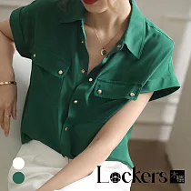 【Lockers 木櫃】職場通勤百搭POLO翻領襯衫 L113041604 L 綠色L