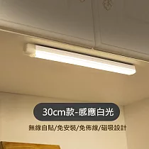 【美好家 Mehome】LED智能燈條 人體感應燈 長型磁吸燈 (USB充電) 白光 300MM