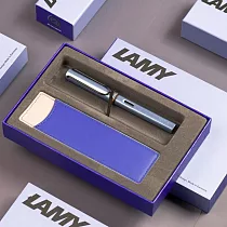 LAMY 鋼珠筆 / AL─STAR單入雙色筆套禮盒 限量 ─aquatic冰霜藍