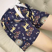 【AnZa】冰爽凍感印花棉綢休閒短褲(多色) FREE 9.煙火小鹿