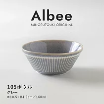 【日本Minoru】Albee窯十草 陶瓷小缽碗160ml ‧ 淺灰