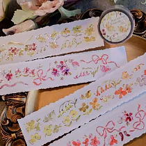 【Meow Illustration】彩虹好朋友vol.2 亮面玫瑰金PET膠帶 ─ 特油含離型紙