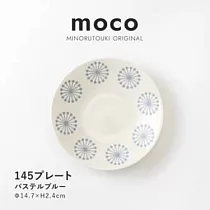 【日本Minoru】Moco優雅煙花 陶瓷淺盤15cm ‧ 杏白藍