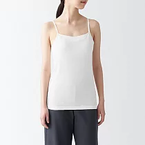 【MUJI 無印良品】女棉混蠶絲可拆罩杯式細肩帶 XL 白色