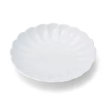 【MUJI 無印良品】波佐見燒小盤/緣起系列/菊/白約直?10×高1.8cm