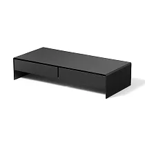 【MUJI 無印良品】鋼製螢幕置物架.附抽屜/寬型.深灰約寬500×深230×高110 mm