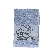 【Peanuts】史努比Snoopy台灣製造純棉刺繡緞檔浴巾_多色選_ 藍色