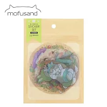 【日本正版授權】貓福珊迪 透明貼紙包 貼紙/重複黏貼貼紙 mofusand ─ 米黃色款
