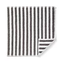 【MUJI 無印良品】棉柔軟毛巾手帕 墨灰直紋