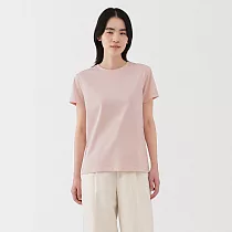 【MUJI 無印良品】女天竺圓領短袖T恤 XL 淺粉