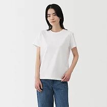 【MUJI 無印良品】女天竺圓領短袖T恤 XL 白色