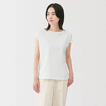【MUJI 無印良品】女天竺法式袖T恤 M 白色