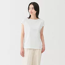 【MUJI 無印良品】女天竺法式袖T恤 XL 白色