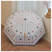 設計款抗UV黑膠晴雨自動傘 (愛麗絲)