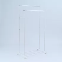 【MUJI 無印良品】雙桿掛衣架/白灰約寬80.5×深48×高155公分