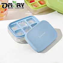【OMORY】MINI 6格下壓式製冰盒(附座)─ 藍色