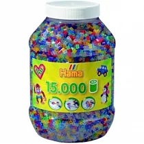 《Hama 拼拼豆豆》15，000 顆拼豆補充罐─53號透明混色