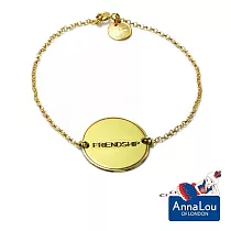 【Anna Lou OF LONDON】倫敦品牌 Inspirational Disc 優雅字墜 FRIENDSHIP 手鍊~亮金