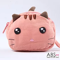 ABS貝斯貓 饅頭貓 可愛拼布拉鏈零錢包 (甜心粉) 88─124