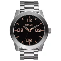 NIXON The CORPORAL SS 曠野風潮時尚運動腕錶─玫瑰金x黑x銀