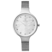 OBAKU 星光眷戀米蘭時尚腕錶─銀白