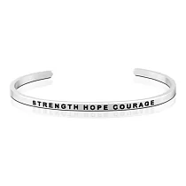 MANTRABAND 美國悄悄話手環 STRENGTH HOPE COURAGE 力量希望勇氣 銀色