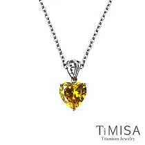 【TiMISA】純鈦項鍊 心戀 黃鑽