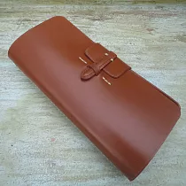 Little OH! 手工製作 純牛皮收納長皮夾(共五色)咖啡原色