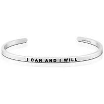 MANTRABAND 美國悄悄話手環 I Can and I Will 我相信我可以 我相信我會 銀色