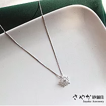 【Sayaka紗彌佳】純銀甜美風格雪花鑲鑽項鍊