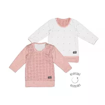 荷蘭Snoozebaby雅致系列新生兒雙面長T─手紋蜜桃粉/0─6M手紋蜜桃粉