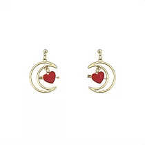 Snatch 一箭穿紅心月亮耳環 / Arrow Through Red Heart Moon Earrings