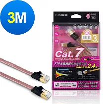 MAGIC Cat.7 FTP光纖網路極高速扁平網路線(專利折不斷接頭)─3M