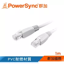 群加 Powersync CAT.6e UTP 1000Mbps 高速網路線 RJ45 LAN Cable【圓線】貝吉白 / 1M (CAT6E─01)