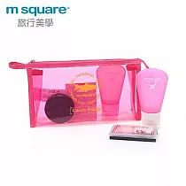 M Square親水系列PVC化妝包S─桃紅