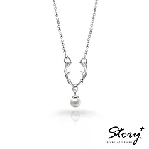 STORY ACCESSORY─SNOW系列─Dear麋鹿天然珍珠項鍊白K金