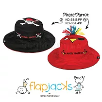 加拿大 flapjacks 兒童翻轉防曬帽─海盜&鸚鵡(6m─2Y) 6M 海盜&鸚鵡