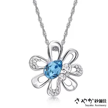 【Sayaka紗彌佳】SWAROVSKI元素系列─漣漪之花造型項鍊 ─藍鑽